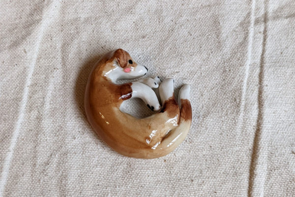 Figurine chien porcelaine