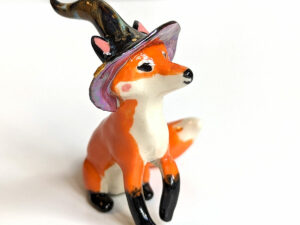 Handmade Ceramic figurine Fox Witch