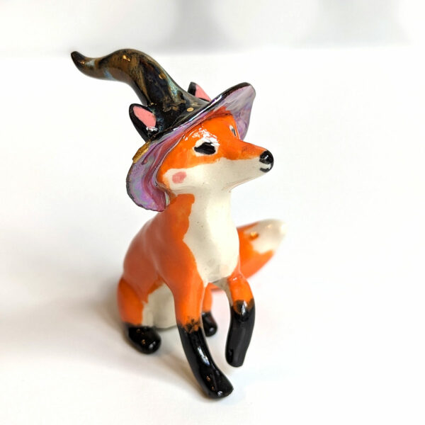 Handmade Ceramic figurine Fox Witch