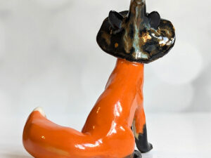 Handmade Ceramic figurine Fox Witch