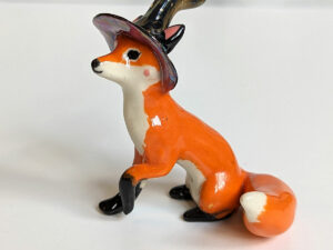 Handmade Ceramic figurine Fox Witch