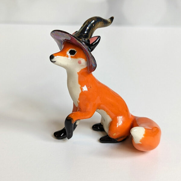 Handmade Ceramic figurine Fox Witch