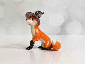 Handmade Ceramic figurine Fox Witch