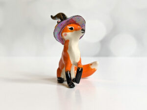 Handmade Ceramic figurine Fox Witch