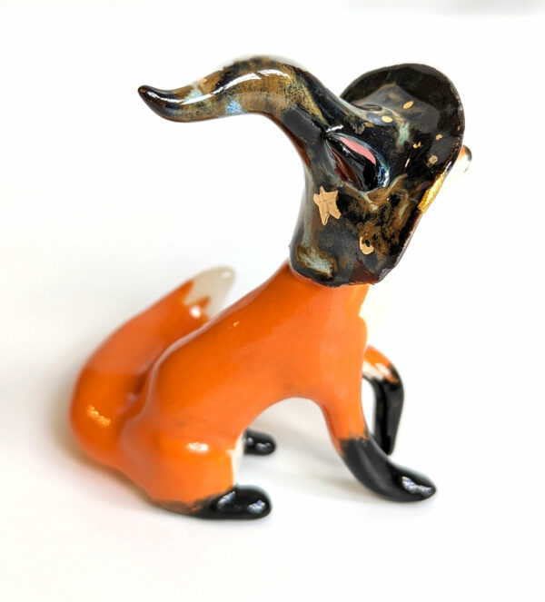 Handmade Ceramic figurine Fox Witch