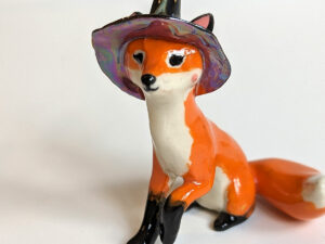 Handmade Ceramic figurine Fox Witch