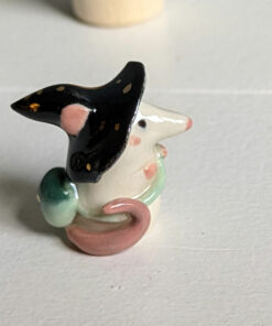 porcelain witch mouse figurine