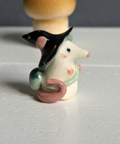 porcelain witch mouse figurine