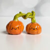 pumpkin couple porcelain figurine