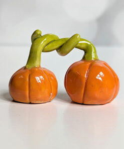 pumpkin couple porcelain figurine