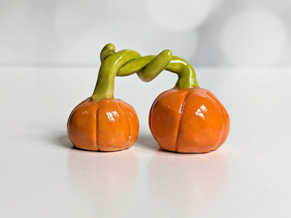 pumpkin couple porcelain figurine