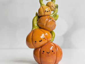 pumpkin mama and babies porcelain figurines