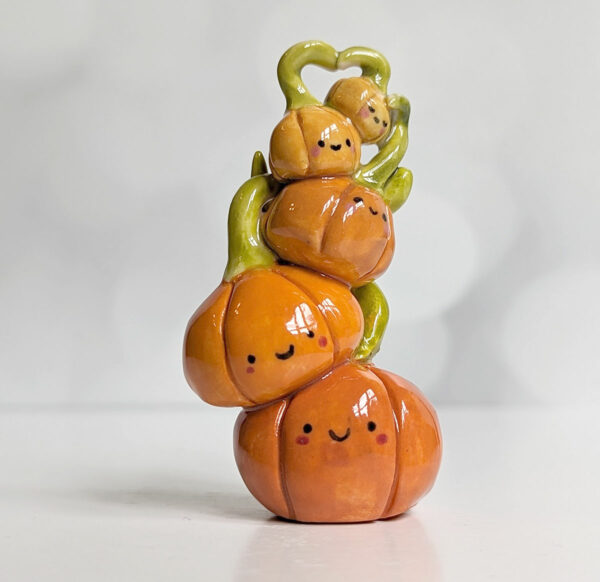 pumpkin mama and babies porcelain figurines