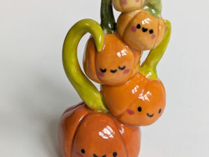 pumpkin mama and babies porcelain figurines