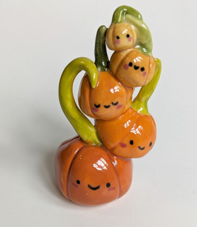 pumpkin mama and babies porcelain figurines