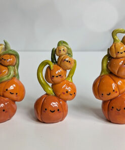 pumpkin mama and babies porcelain figurines