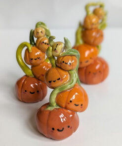 pumpkin mama and babies porcelain figurines