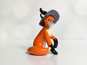 Handmade Ceramic figurine Fox Witch