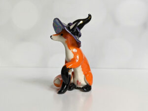 Handmade Ceramic figurine Fox Witch