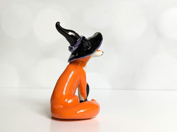 Handmade Ceramic figurine Fox Witch