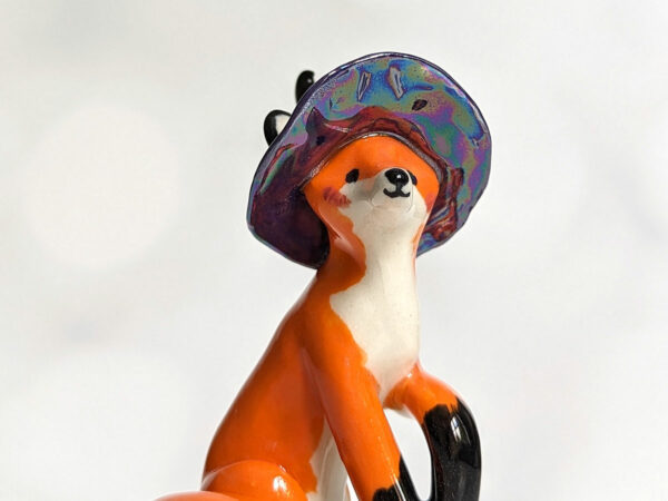 Handmade Ceramic figurine Fox Witch