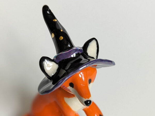 Handmade Ceramic figurine Fox Witch