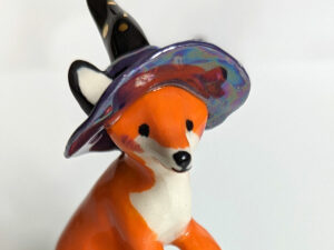 Handmade Ceramic figurine Fox Witch