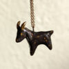 Black Phillip porcelain pendant with gold