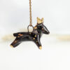 Black Phillip porcelain pendant with gold