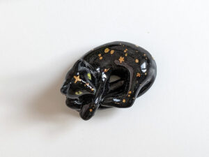 black cat void kitty porcelain figurine