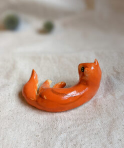 porcelain cat figurine red longhair orange