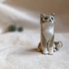 porcelain cat figurine grey tabby longhair