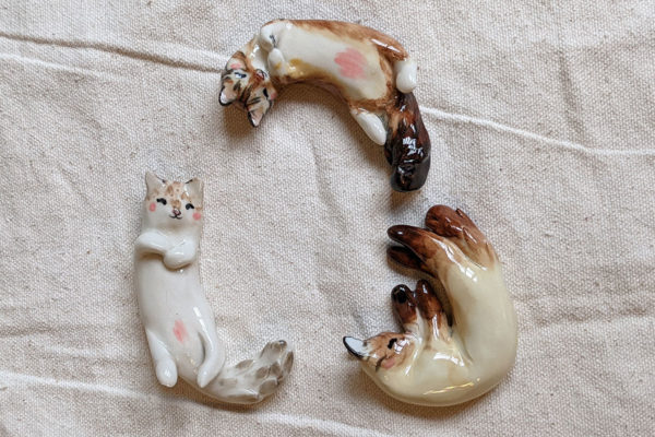 figurine chat porcelaine