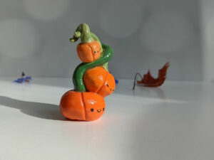 pumpkin mama and babies porcelain figurines