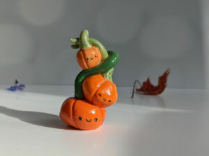 pumpkin mama and babies porcelain figurines
