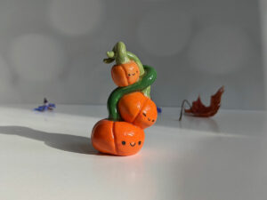 pumpkin mama and babies porcelain figurines