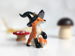 Handmade Ceramic figurine Fox Witch