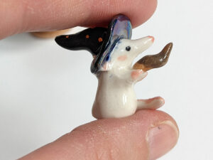 porcelain witch mouse figurine