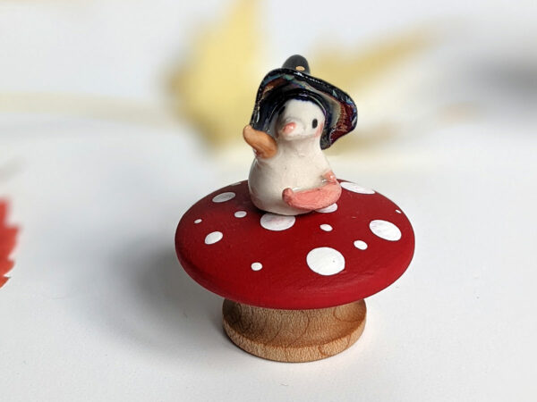 porcelain witch mouse figurine