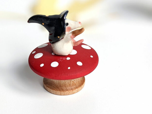 porcelain witch mouse figurine