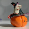 pumplin figurine and rat witch halloween porcelain