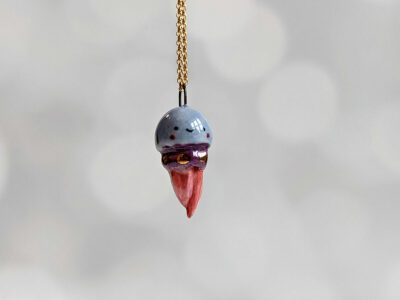 porcelain jellyfish pendant