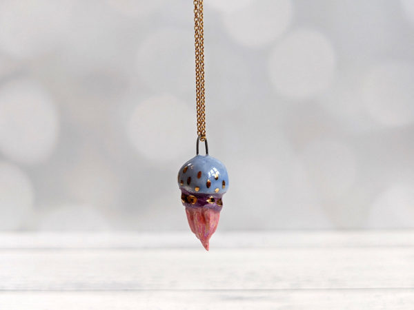 porcelain jellyfish pendant