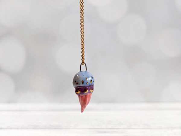 porcelain jellyfish pendant