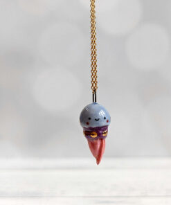 porcelain jellyfish pendant