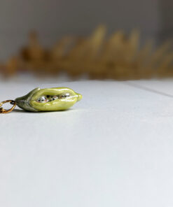pea pod porcelain pendant