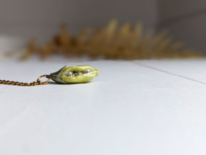 pea pod porcelain pendant