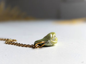 pea pod porcelain pendant