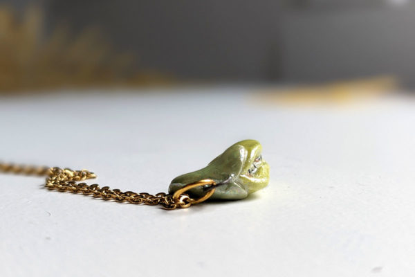 pea pod porcelain pendant