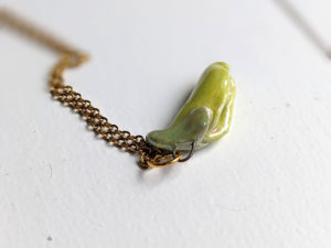 pea pod porcelain pendant